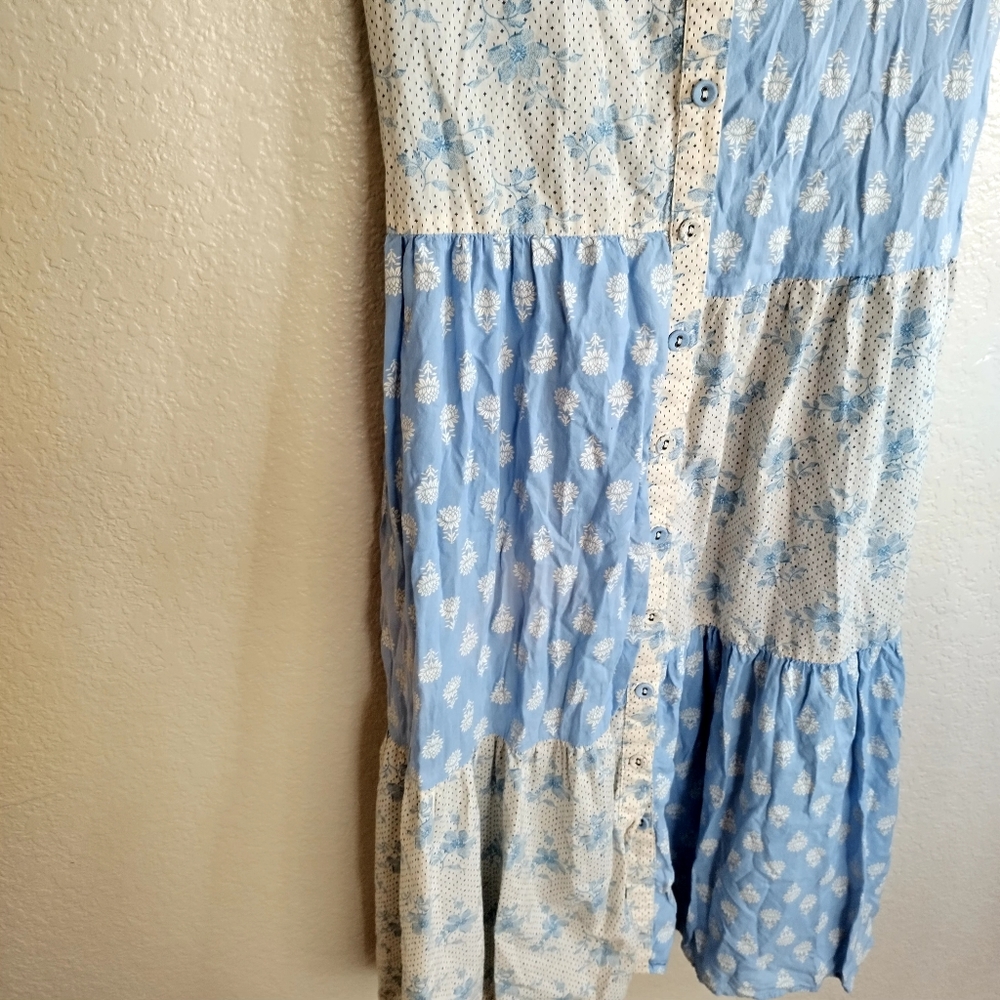 April Cornell Eloise Patchwork Button Down Midi D… - image 5